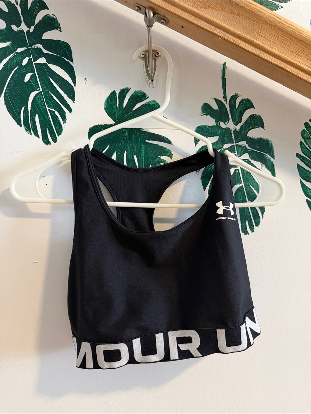 Under Armour Black and White Racerback Sports Bra